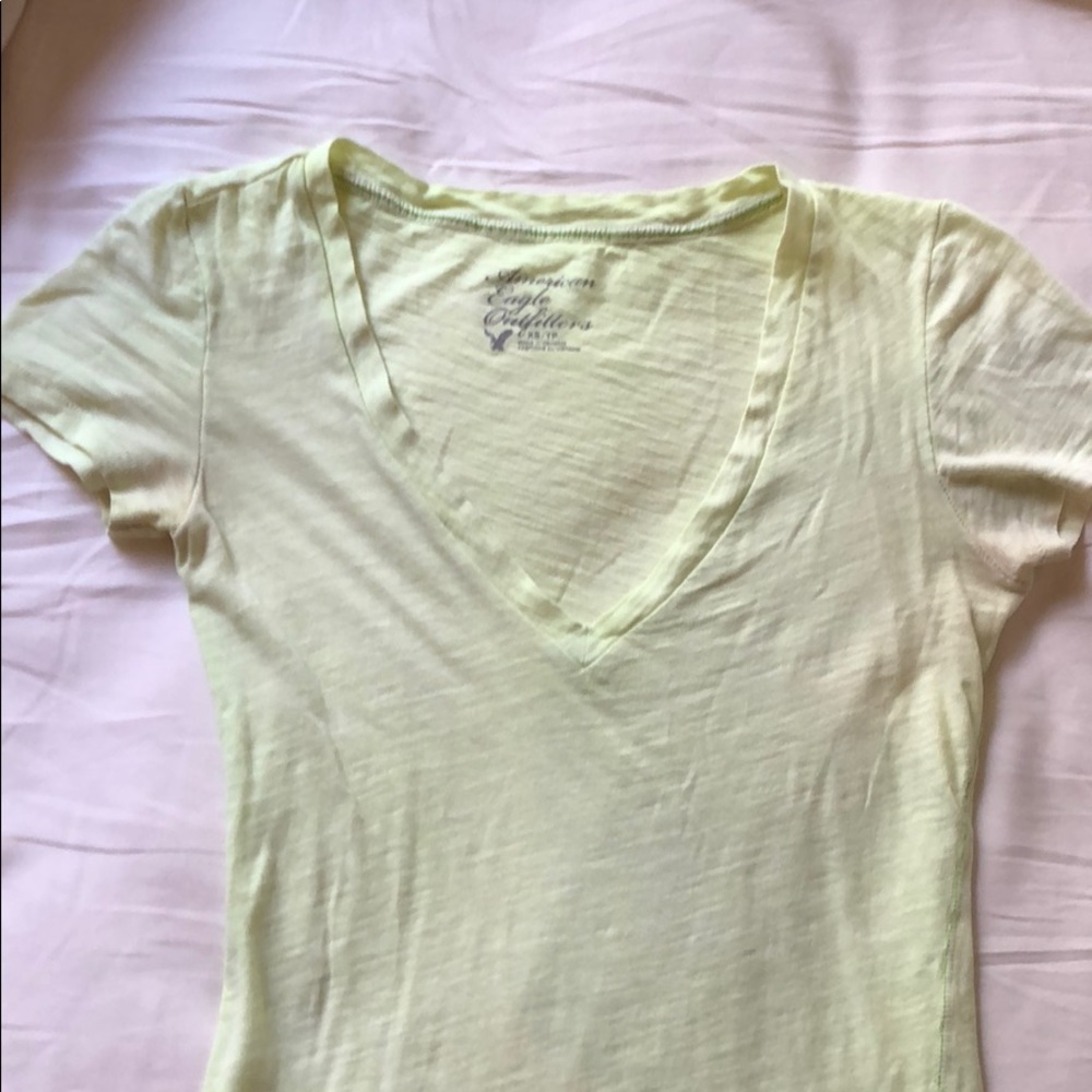 American Eagle Light Neon V Neck